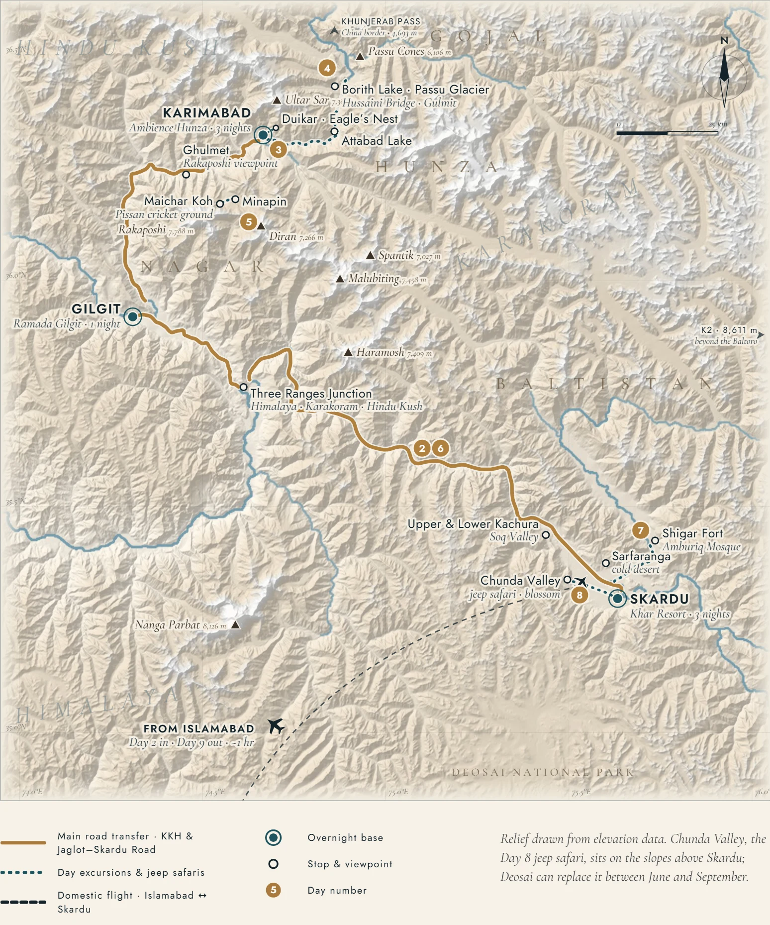 Tour route map