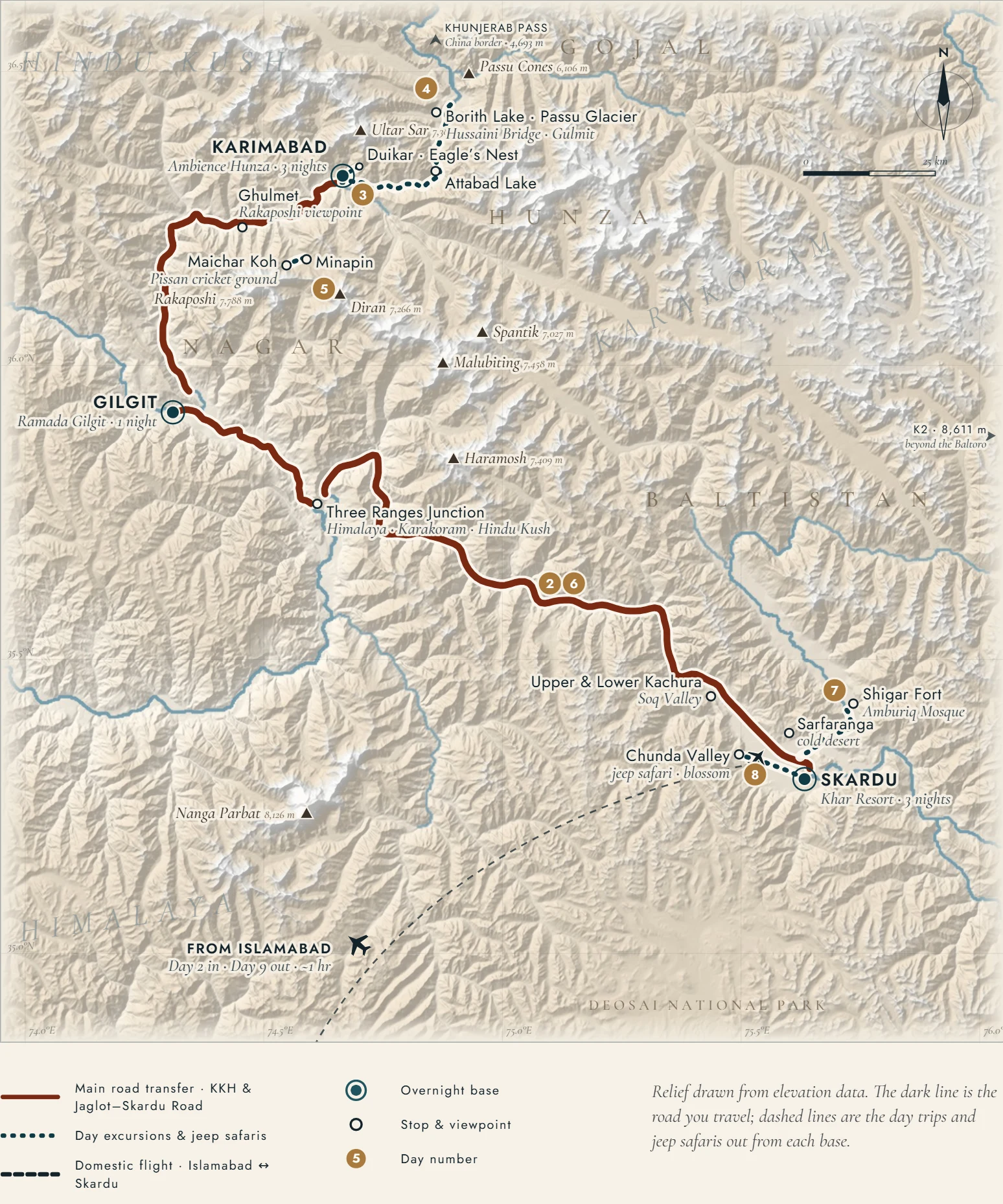 Tour route map
